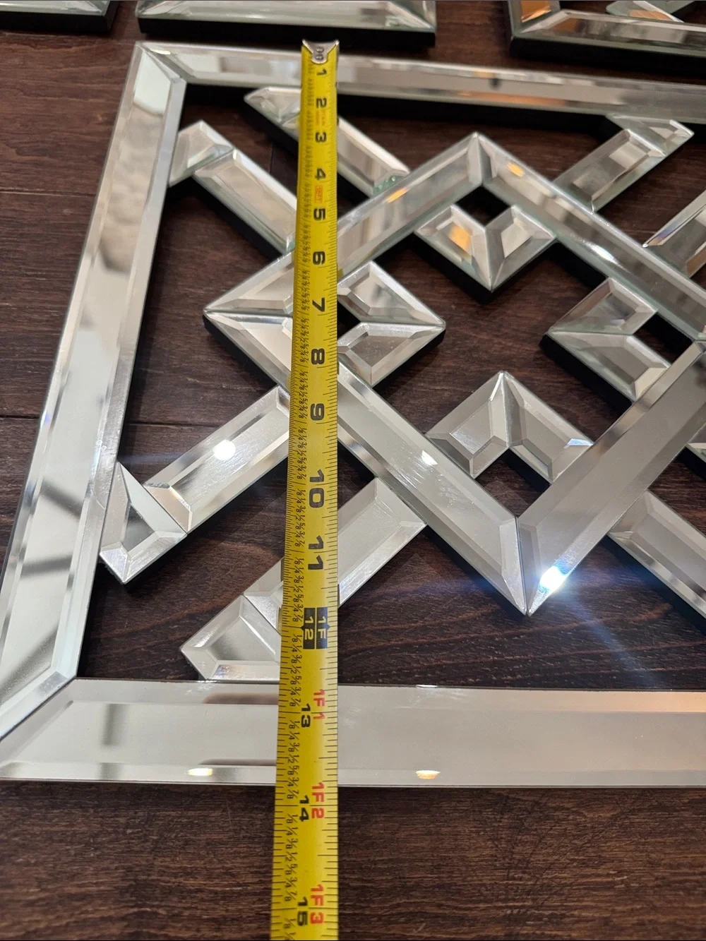 Modern Silver Geometric Wall Decor Set of 3